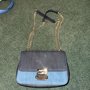 Michael Kors Sloan Large Chain Denim Blue Crossbody Shoulder